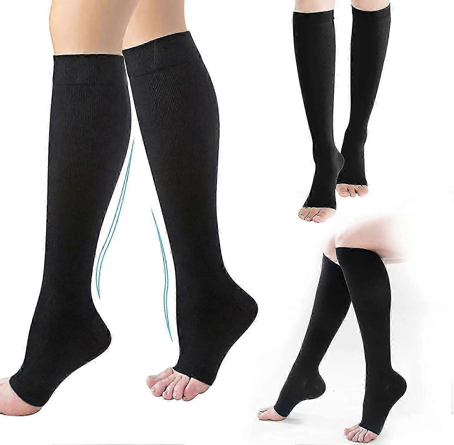 Apply Compression Socks S-XXL Medical Prevent Varicose Veins Toeless Support Hose for Women Men 1 Pairs