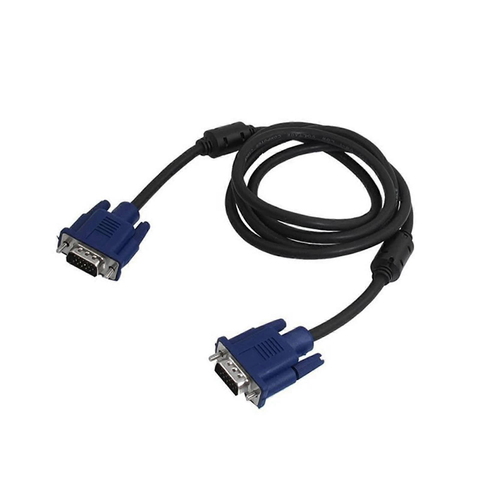 1.5/1.8M Dark Blue VGA 15 Pin Male to Male Plug Computer Monitor Cable Wire Cord Cable Wire Cord Cables Computer Connection (Size : 150cm)