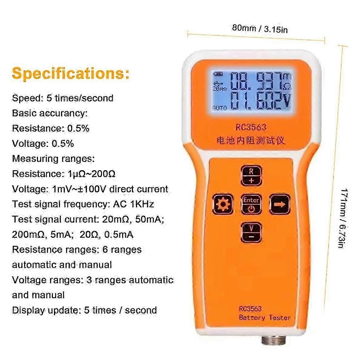 RC3563 18650 Battery Voltage Internal Resistance Tester High-Precision Trithium Lithium Iron Phosph