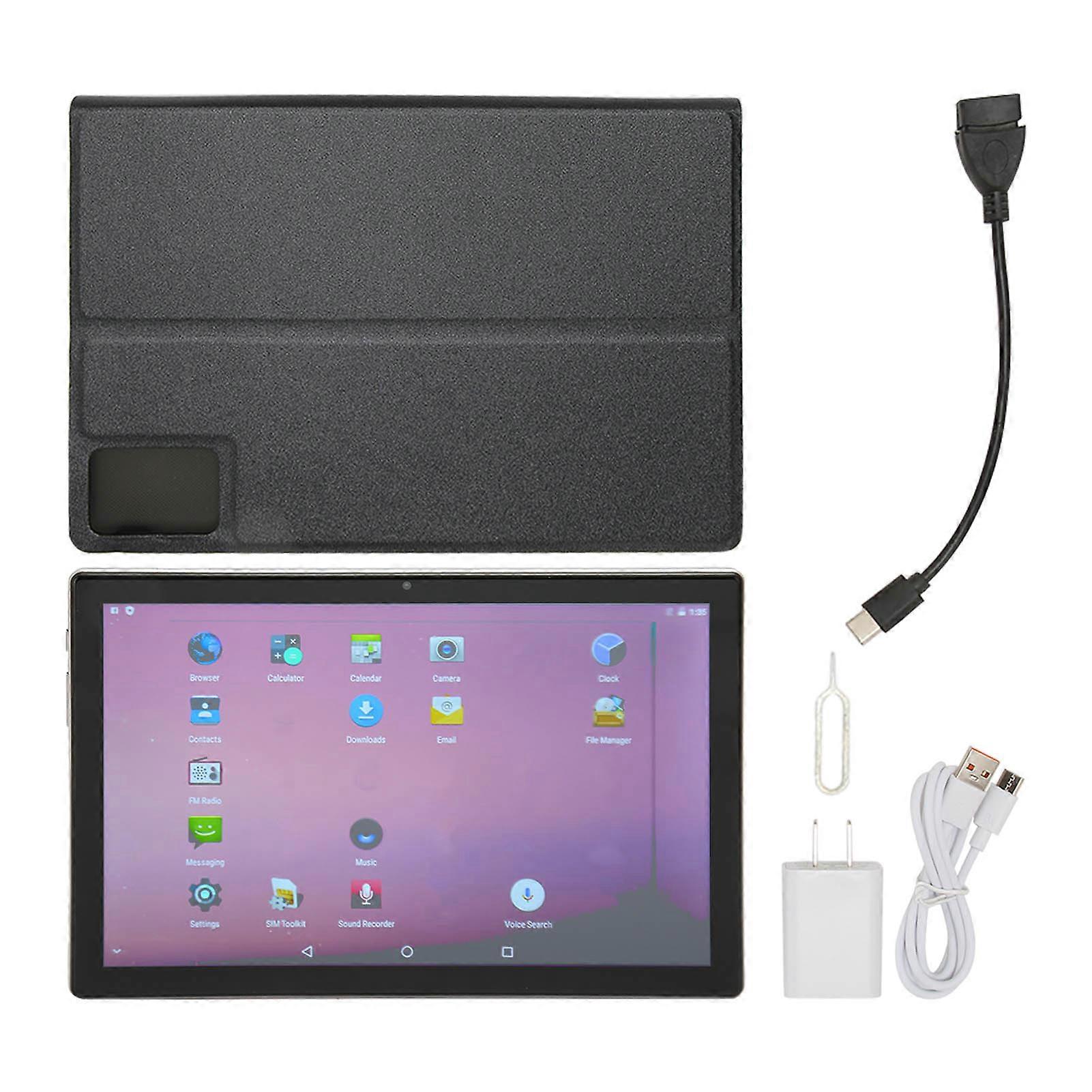 10.1 Inch Tablet Android 12 8GB RAM 256GB ROM 8 Core CPU 5G WiFi with Case Silver