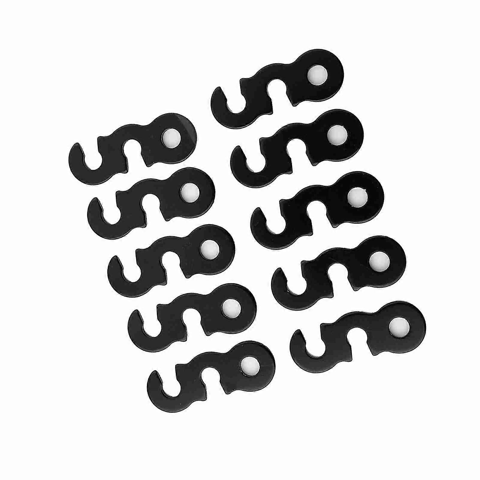 10pcs Quick Release Shelter Awning Tent Alloy Rope Fastener (Black L)