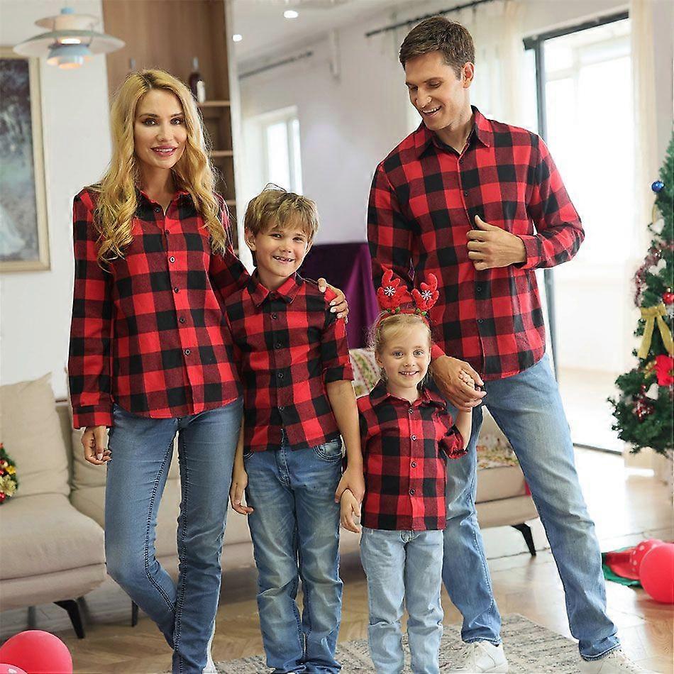 الأم وأنا تي شيرت الملابس عيد الميلاد الأسرة مطابقة ملابس منقوشة الأم ابنة الأب ابن القطن البلوزات كم طويل