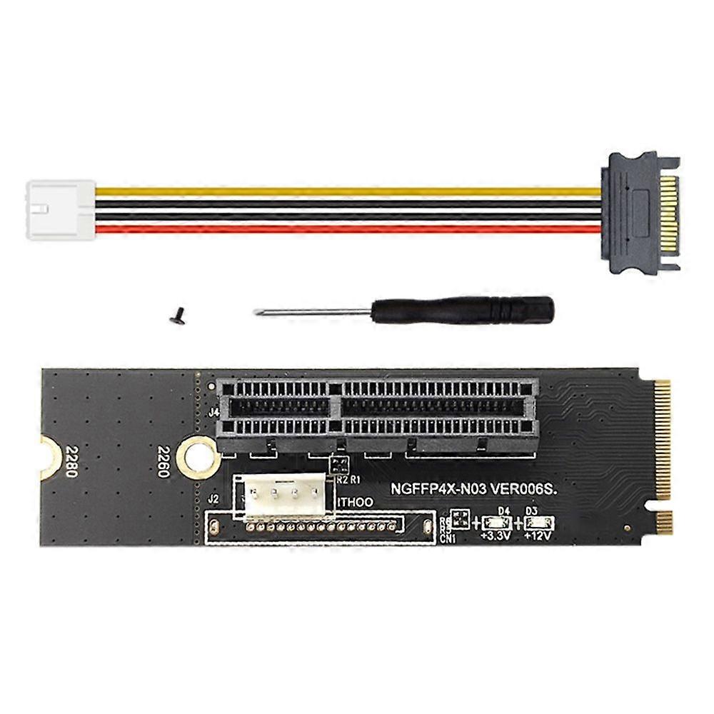 NGFF M.2 til PCI-E 4X X1 Riser-kort M2 NVME til PCIe X4 med LED-spændingsindikator til GPU BTC-mining
