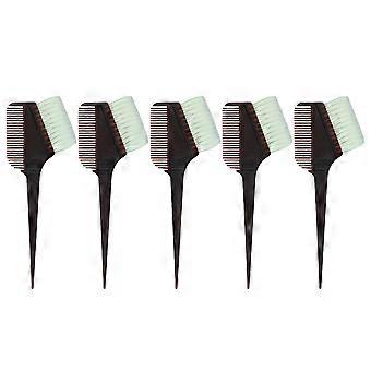5Pcs Hair Coloring Kit DIY Hair Dye Bowl Hair Dye Comb Brush Dye Hair Tool for Barber Hairdresser(Coffee)