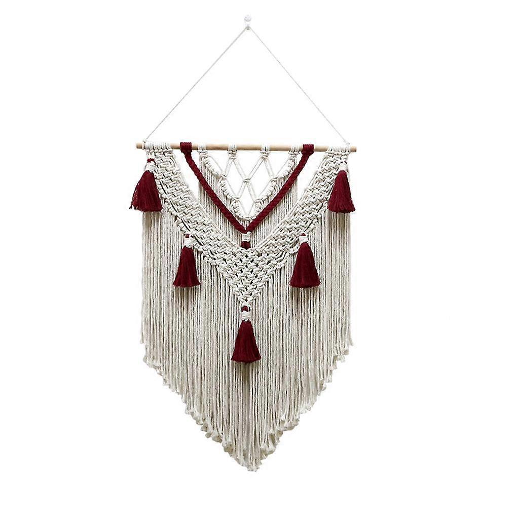 Macrame Wall Hanging Tapestry Tassel -Woven for Backdrop Decoration