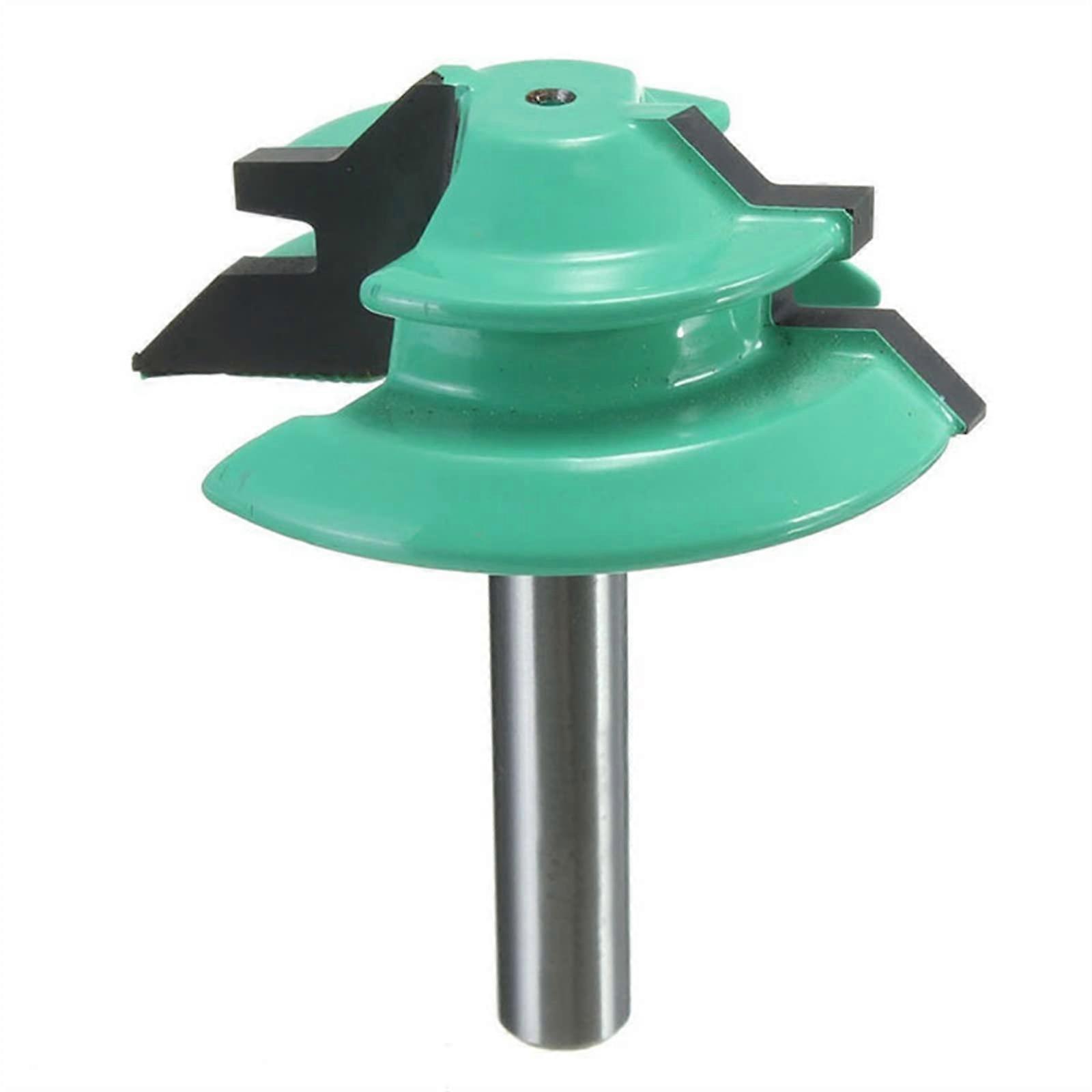 1/4 Inch Shank 45 Degree Stock Lock Miter Router Bit for Woodworking, Green, 1 Piece, Precision Cutting Tool