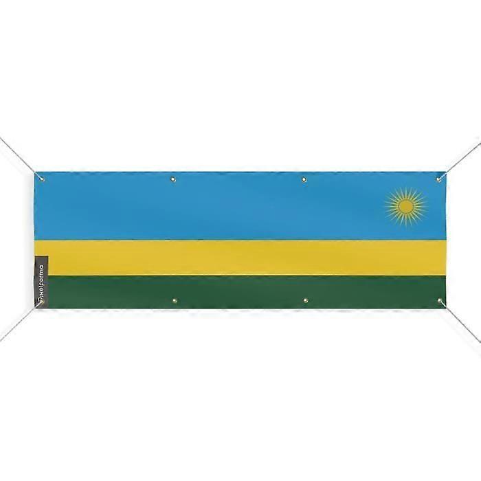 Rwanda Flag Banner 8 Grommets 130x390 cm