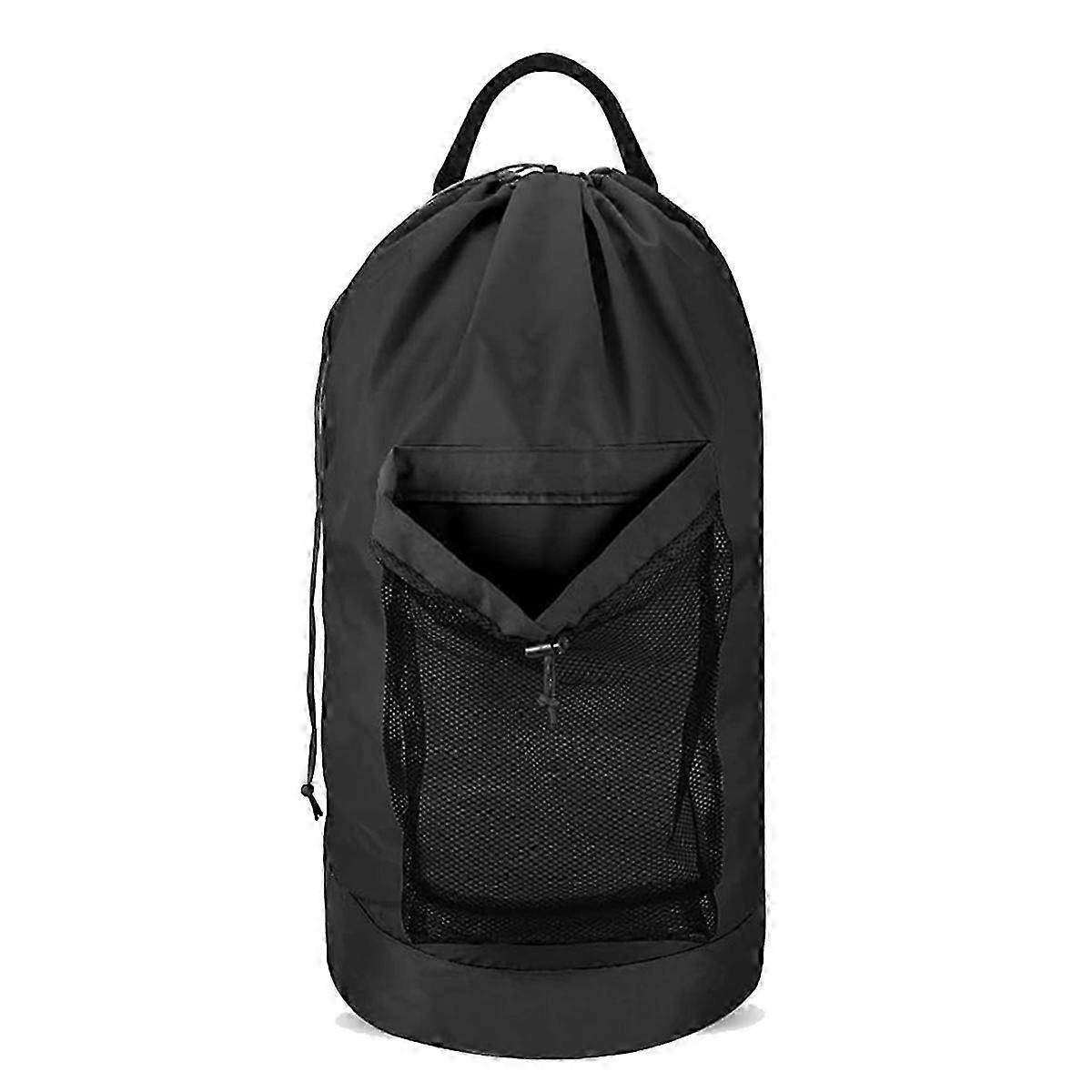 Laundry Bag with Shoulder Straps and Mesh Pocket Laundry Backpack Large Portable Laundry Hamper for College Laundromat