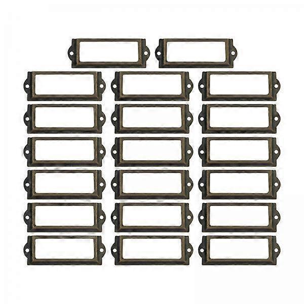6x20x Vintage Tag Label Holder Frame Drawer Tag Pull Name Card Frame with Screws