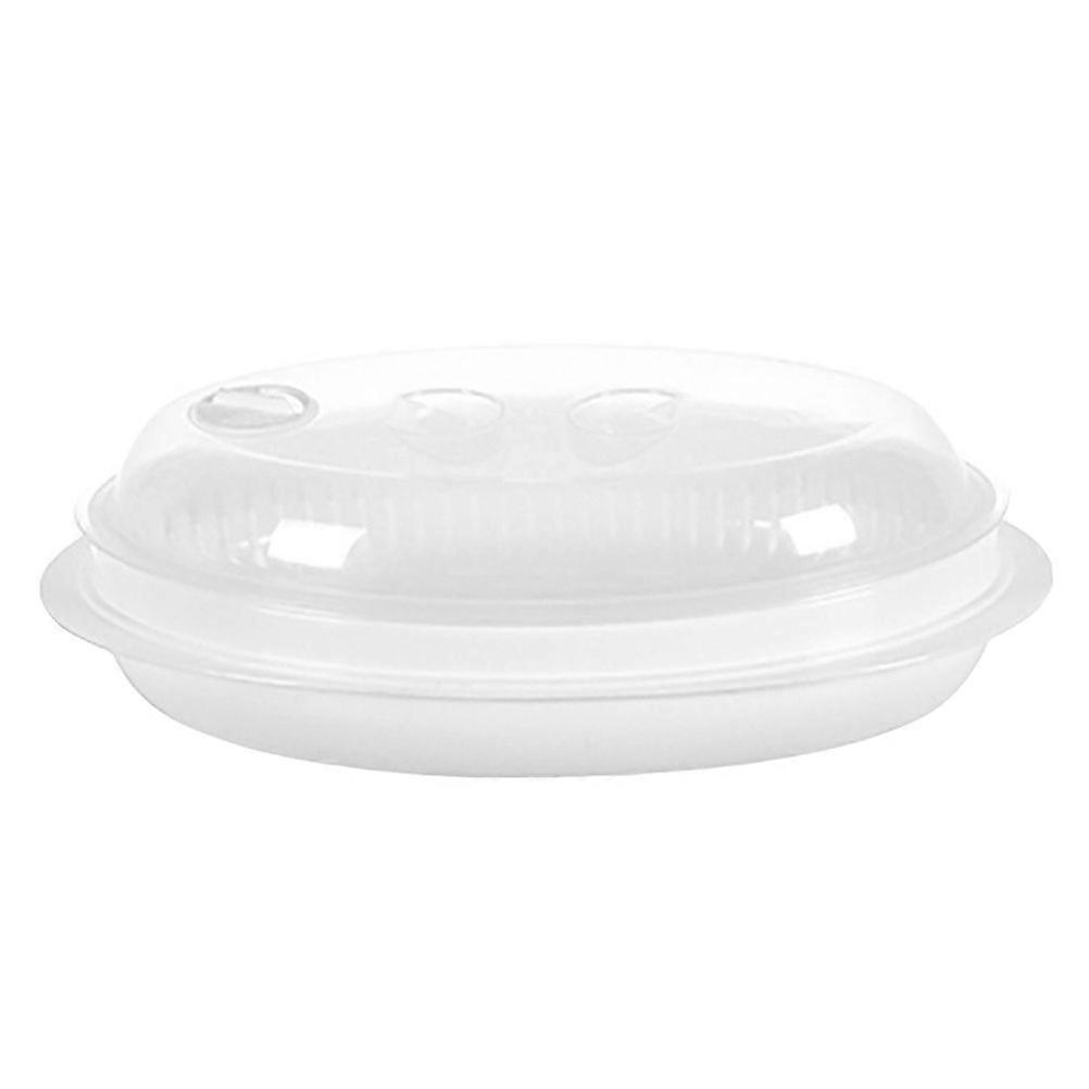 Food Grade PP Steamer Plate for Fish Buns, Microwave Steaming Dish with Steam Control Vent, Multi Purpose Kitchen Cookware