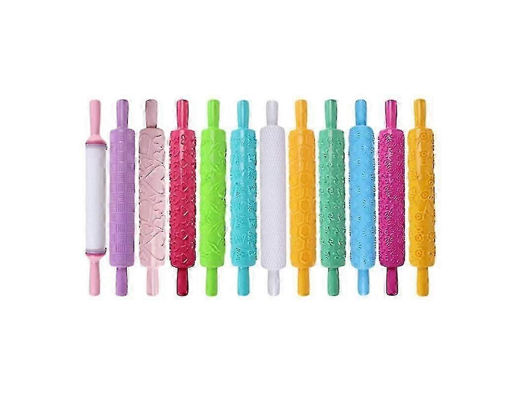 Colored Plastic Rolling Pins Rolling Pins For Baking Cookies (random Color) 12 Pcs - Ya01