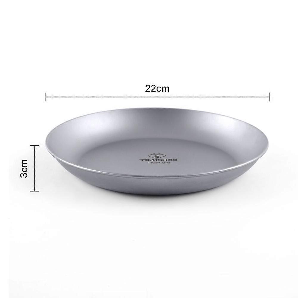 Titanium Round Camping Plate 7.5"/8.7" Ultralight Portable Tableware