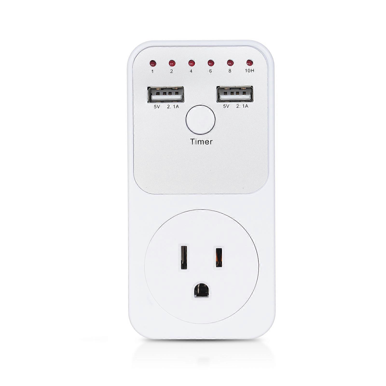 1800W Intelligent Programmable Countdown Timer Socket Electronic Timer Switch Surge Protector Outlet Dual USB Port with EU Plug