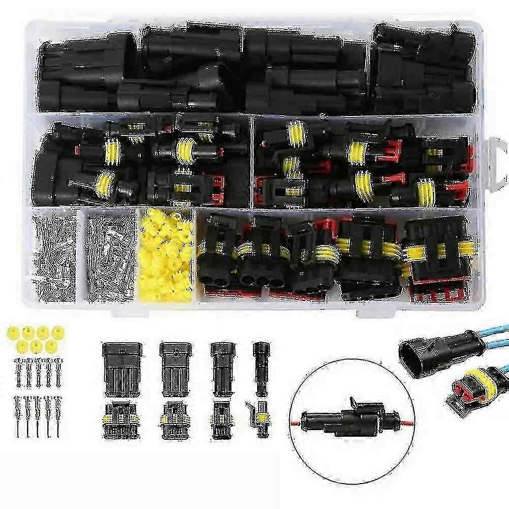 New, suitable 352pcs Waterproof Automotive Electrical Connector 1/2/3/4 Pin Way Terminal Wire Connector Plug