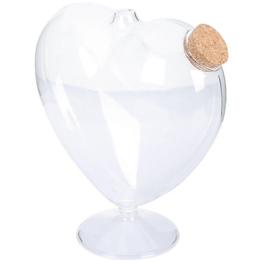 Heart Shaped Glass Candy Jar with Cork Stopper – Food Storage Container for Snacks, Dried Foods, and Jewelry – Home Design