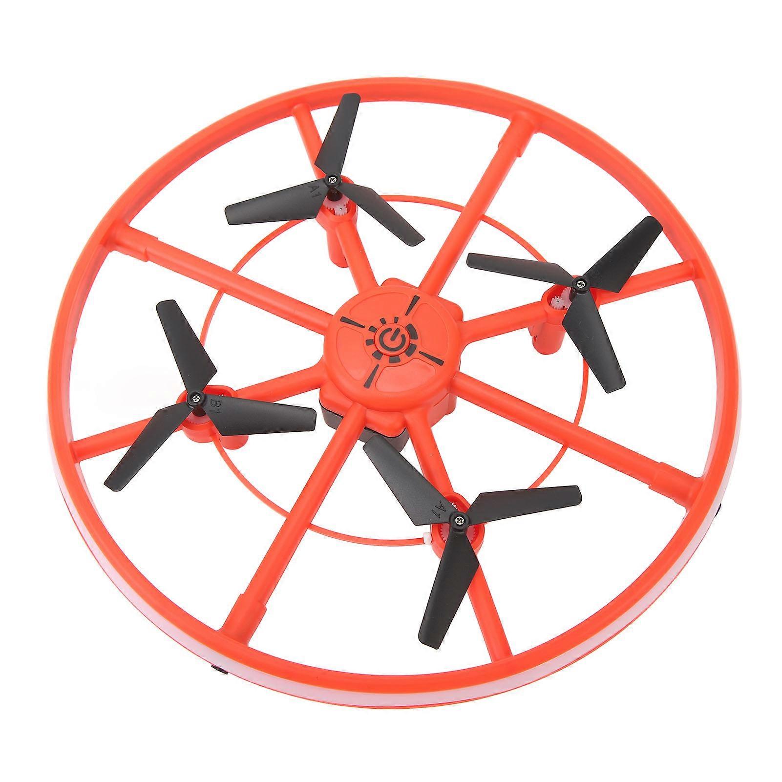 Flying Toys Drone with LED Light Remote Control Hand Drone for Kids RC Quadcopter Obstacle Avoidance 360 Flips Altitude Hold Headless Mode Red 2 Batt