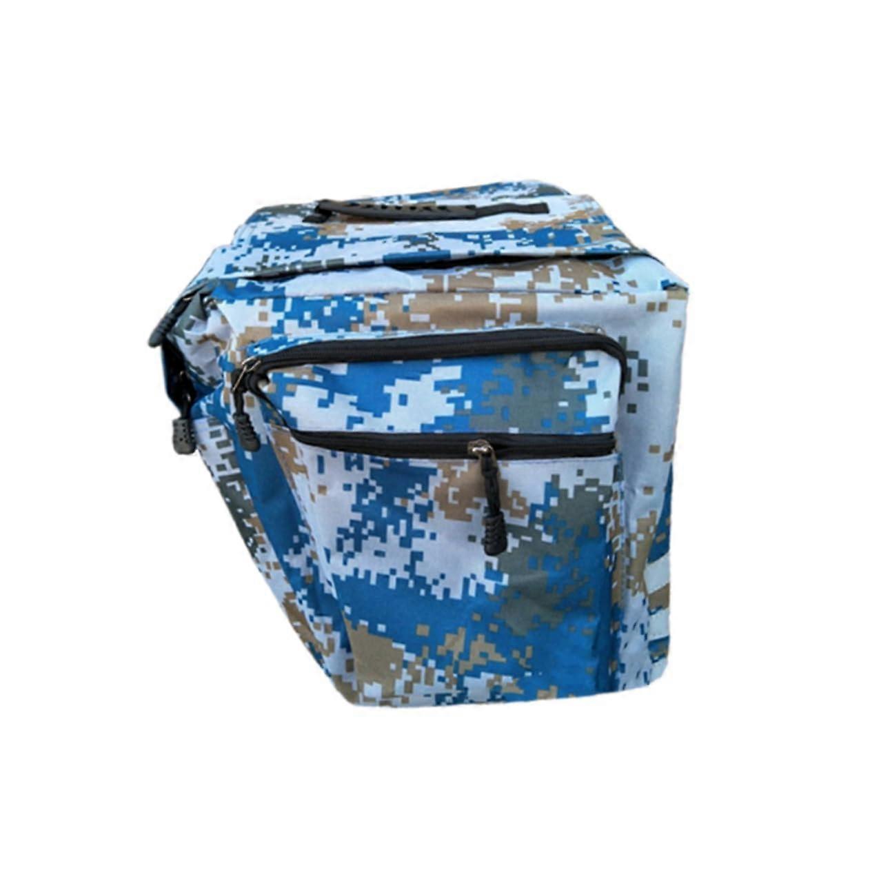 Camouflage Bag with Bicycle Bag Carrier Bag Suitcase Back Blue