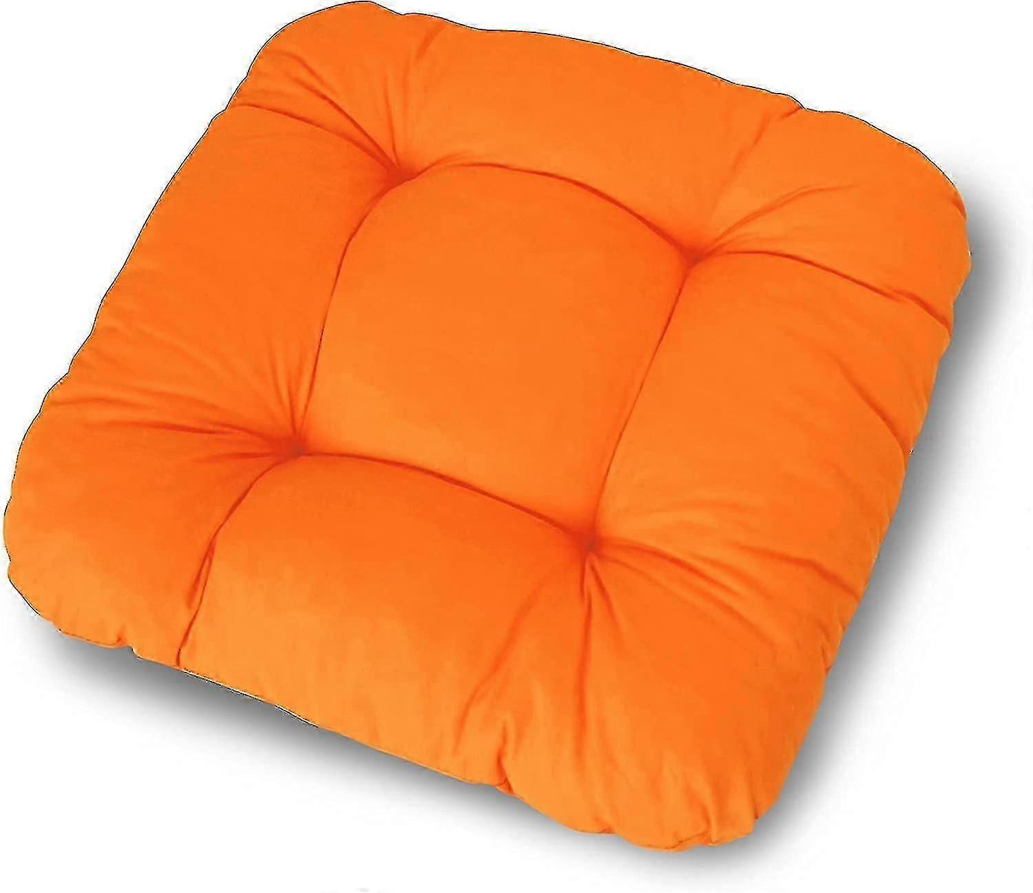 סט של 2 כריות כיסא כתומות (38x38x8 ס"מ) - כרית מושב לכיסא גינה, מטבח או כיסא פינת אוכל - נוח עמיד בפני Uv מקורה ו- Outdoo