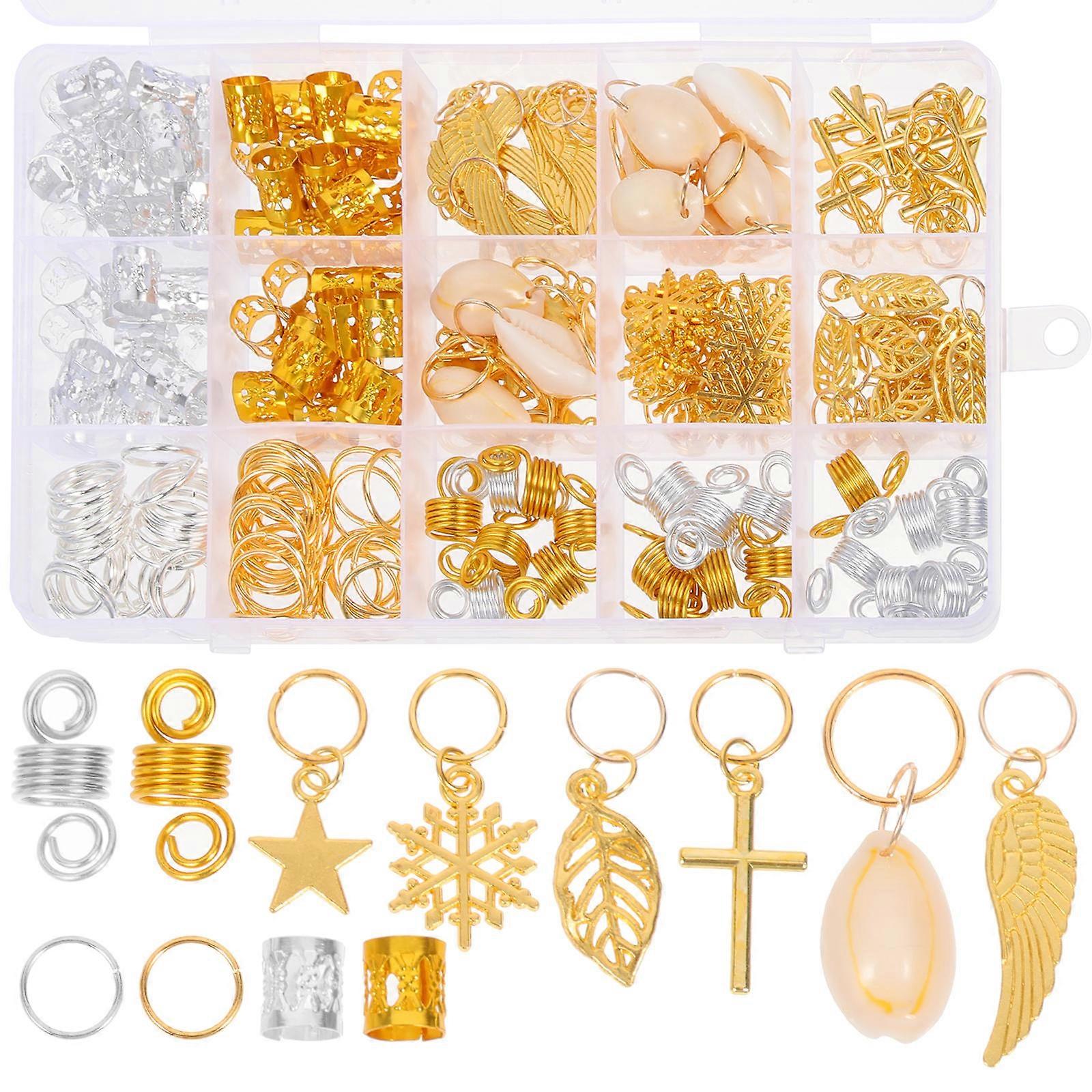 200pcs Durable Dread Beads Hair Set Hollow Out Hair Clasps for DIY Dreadlocks Accessories Various Occasions