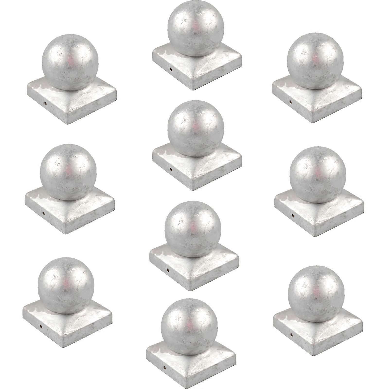 10x Galvanised Post Caps for Post Ball 101 mm 10 x 10 cm Ref: 8293