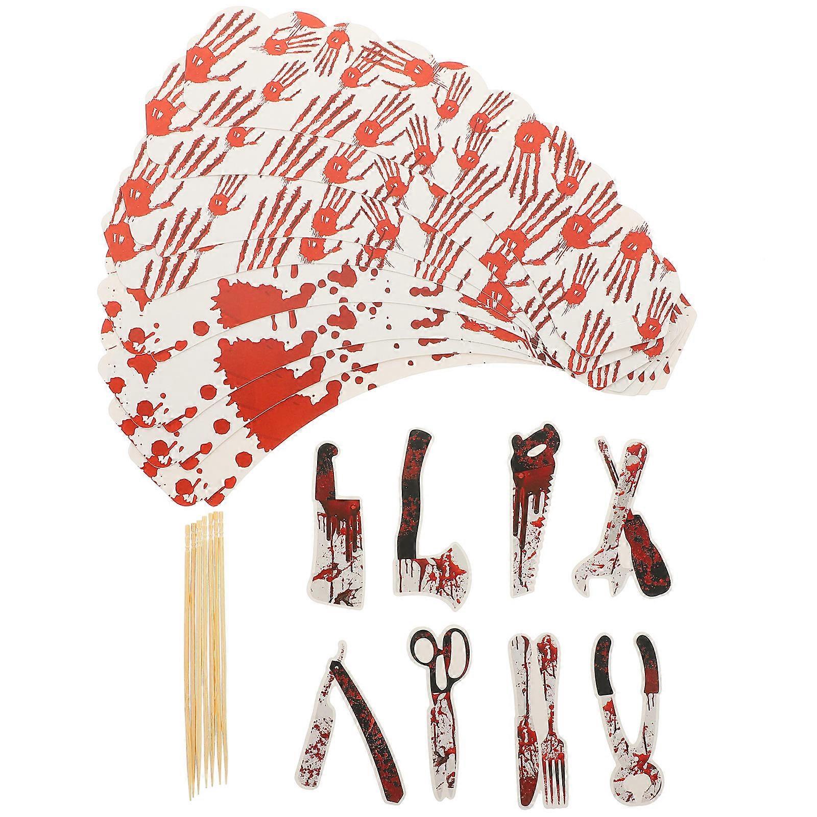 Halloween Cupcake Picks Set of 16Pcs Creative Design Shape for Party Organizers