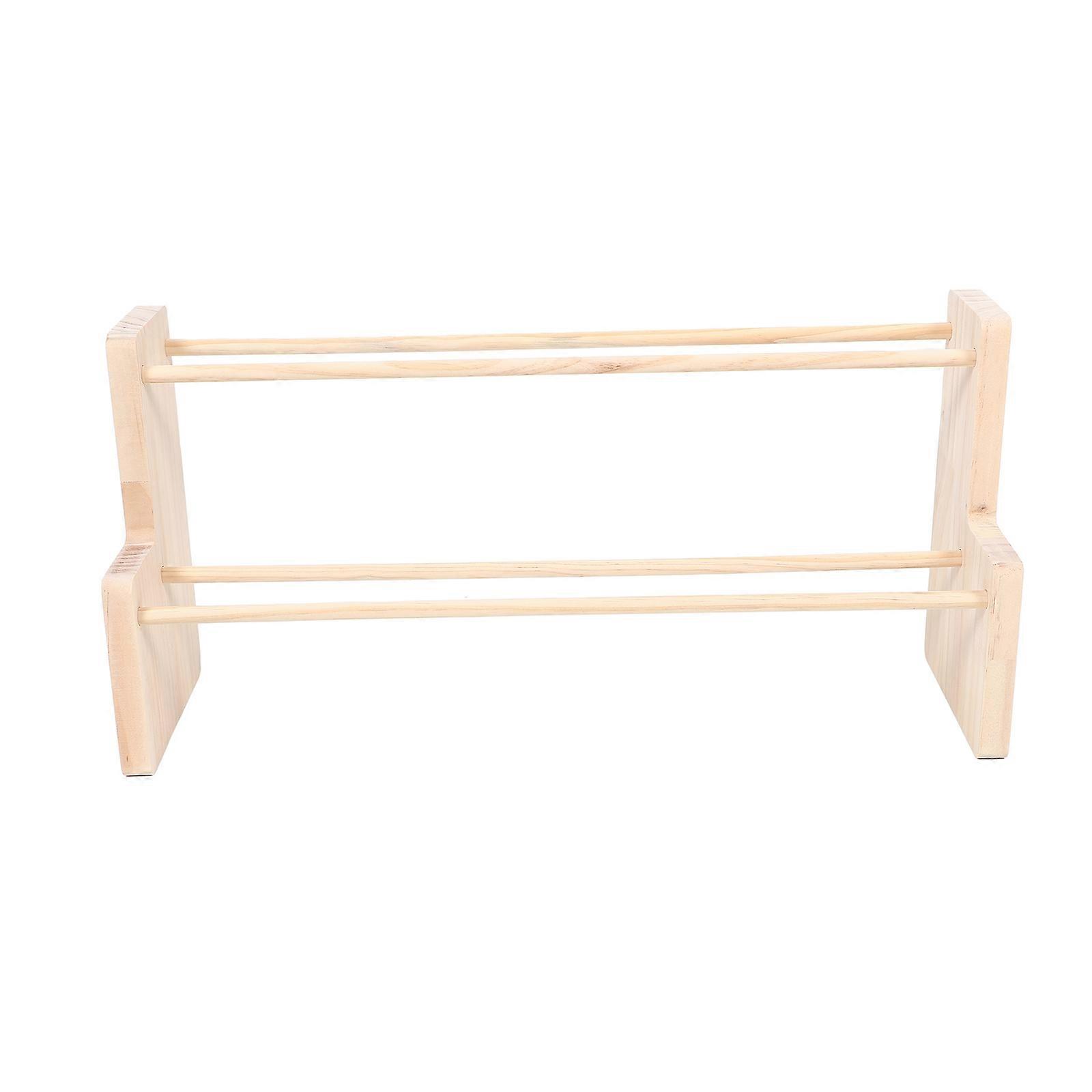 Craft Ribbon Storage Organizer Rack Holding Ribbon Adults Rectangular Simple Style Wooden Material 1Pack