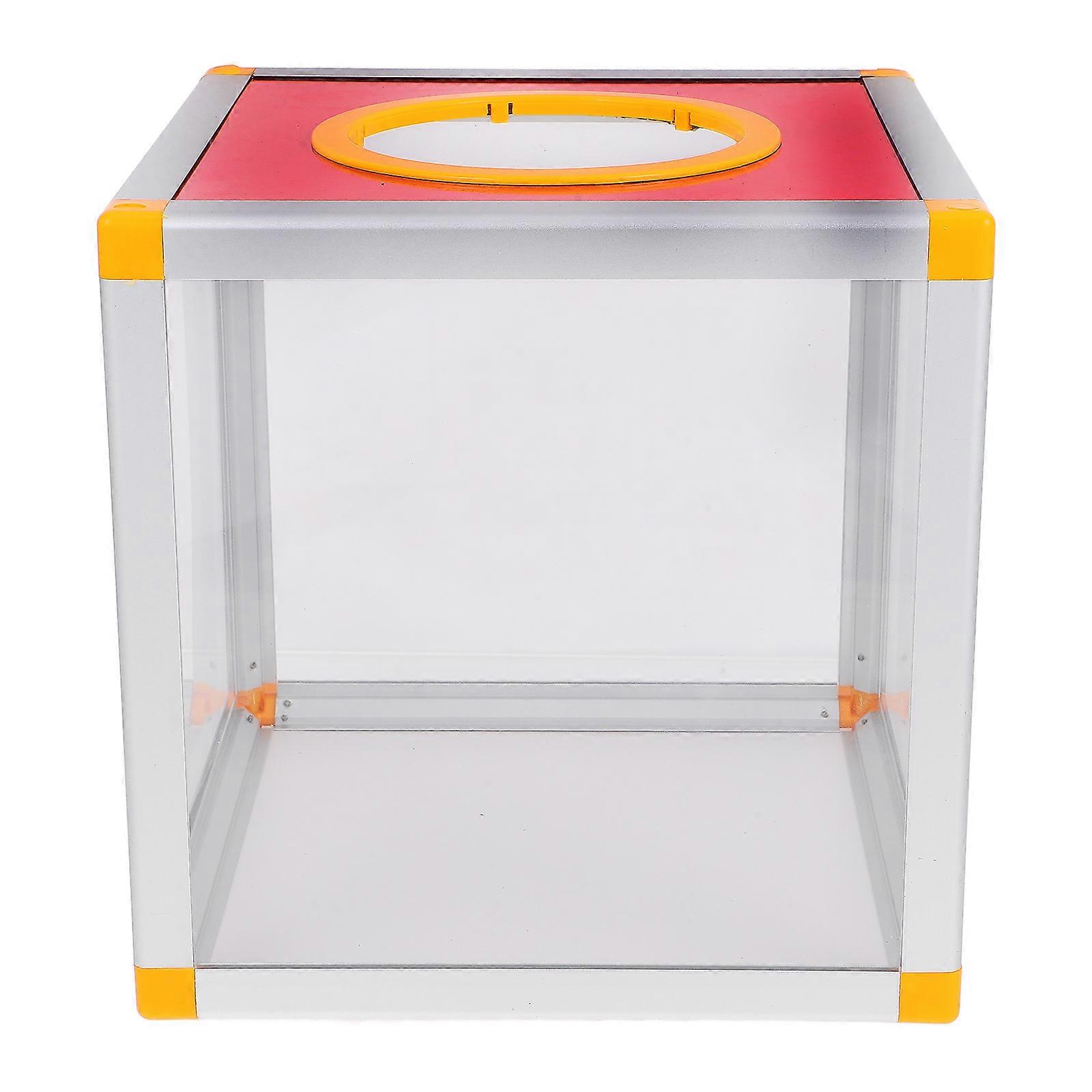 Transparent Raffle Box Clear Suggestion Box Secure Voting Tip Jar Donation Collection Box for Parties 25X25X25CM Aluminum Alloy 1Pack