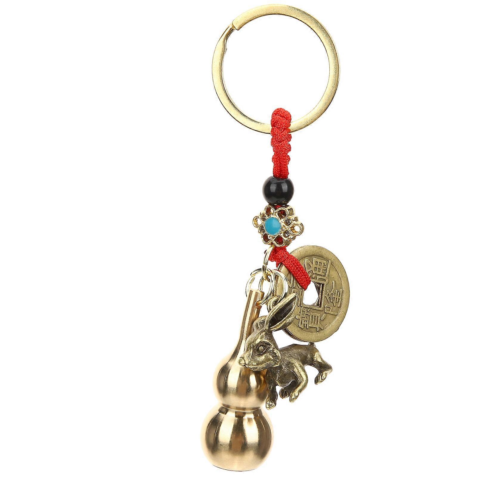 Rabbit Year Key Chain Chinese Coin Gourd Pendant Traditional Chinese Style .7X2.2CM Decoration 1Pcs