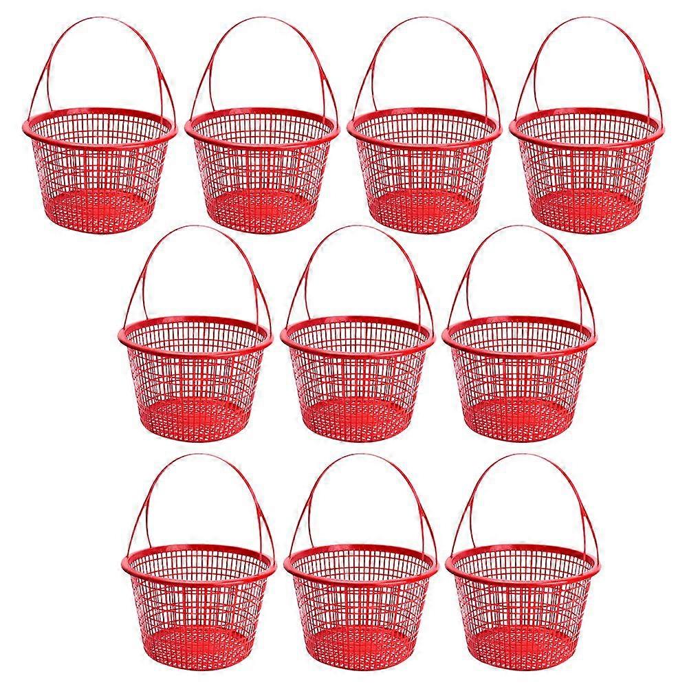 10Pcs Obstkorb Obstpflückerkörbe Kleiner Einkaufskorb Erdbeerpflückkorb mit Griff