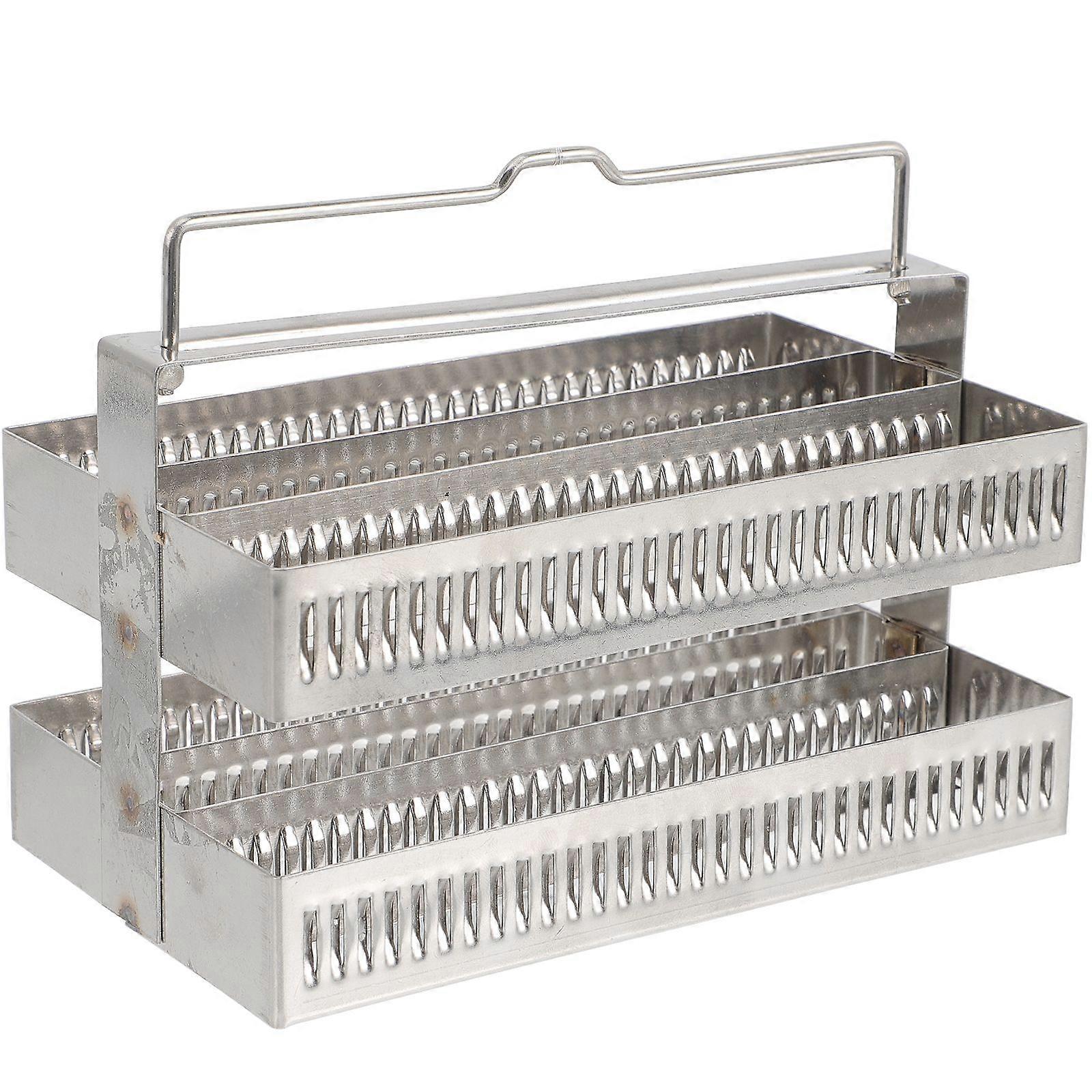 Glass Slides Rack Stainless Steel Staining Rack Microscope Slides Holder