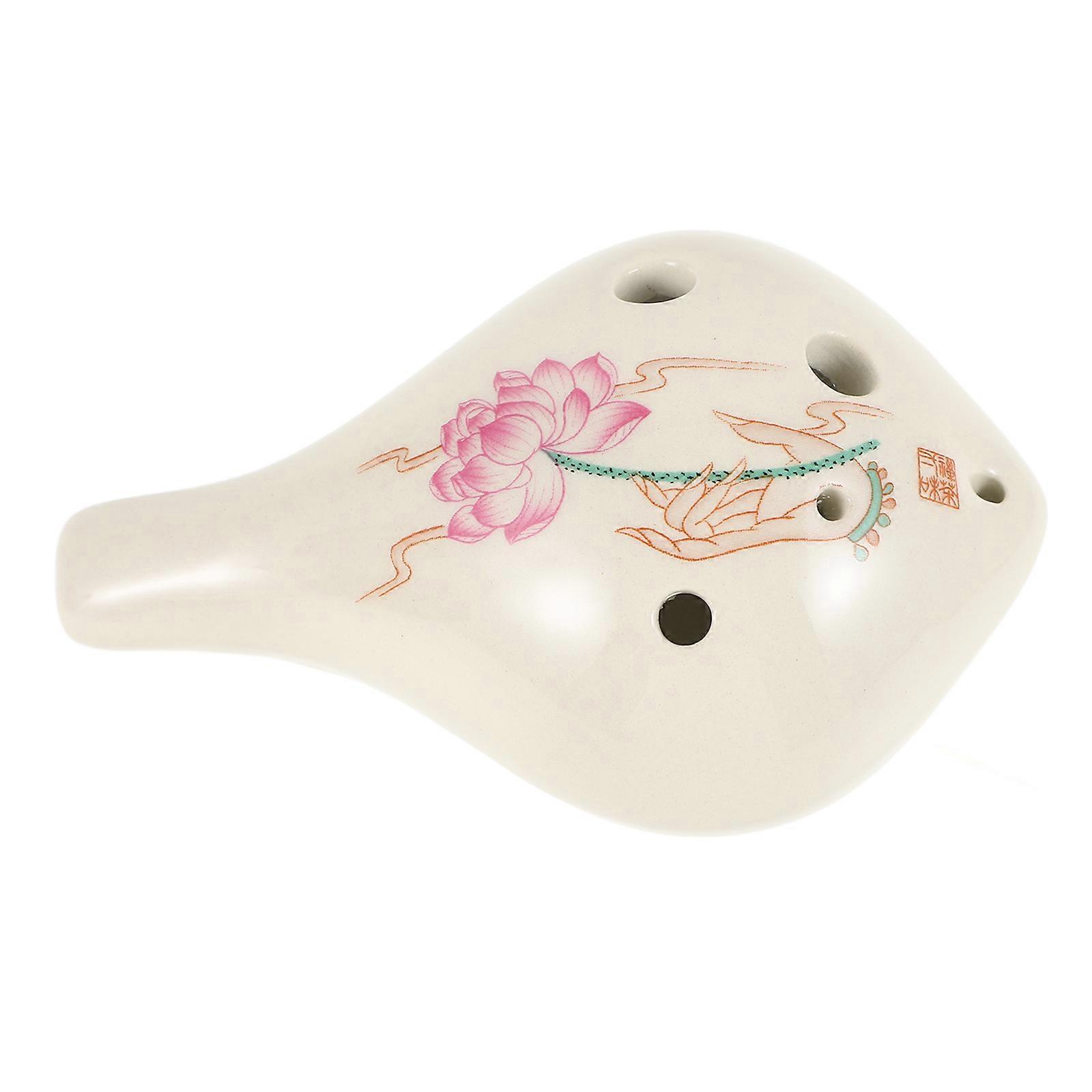Ceramic Ocarina Musical Instrument 6-hole Design For Beginners Pitch Control Decorative Ocarina 1Pack