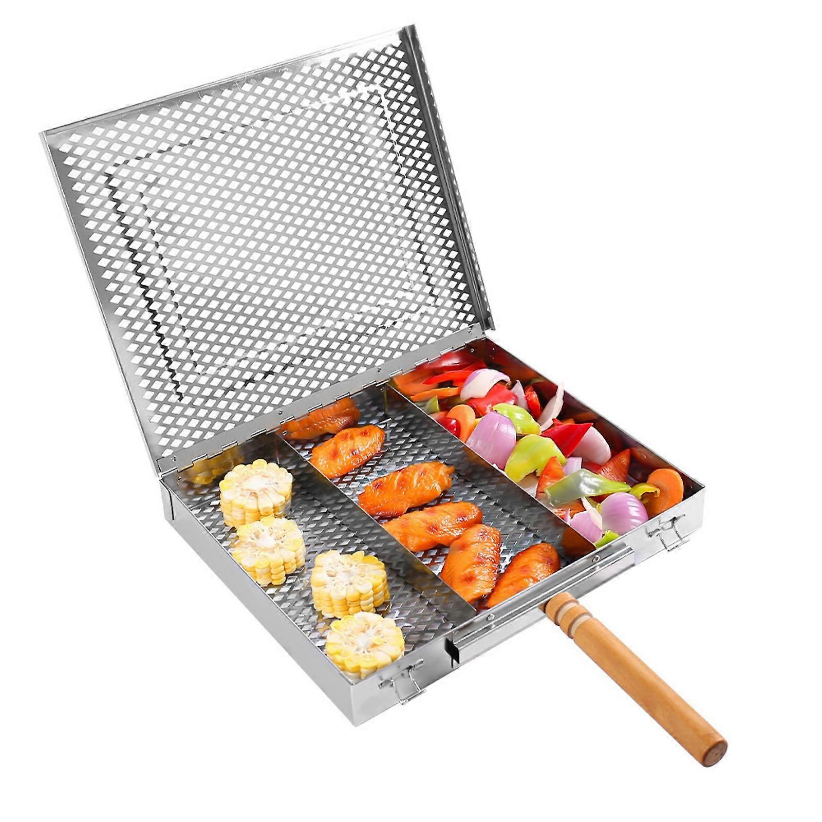 Acessório de grelhas de grande capacidade Panela resistente ao calor Ferramenta de cozinha para churrasco Perfeito para legumes Frutos do mar Bife