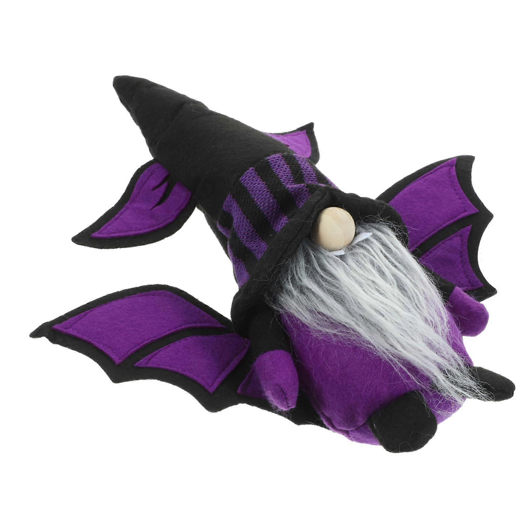 3-Pack Faceless Bat Plush Indoor Halloween Decor Purple Fabric