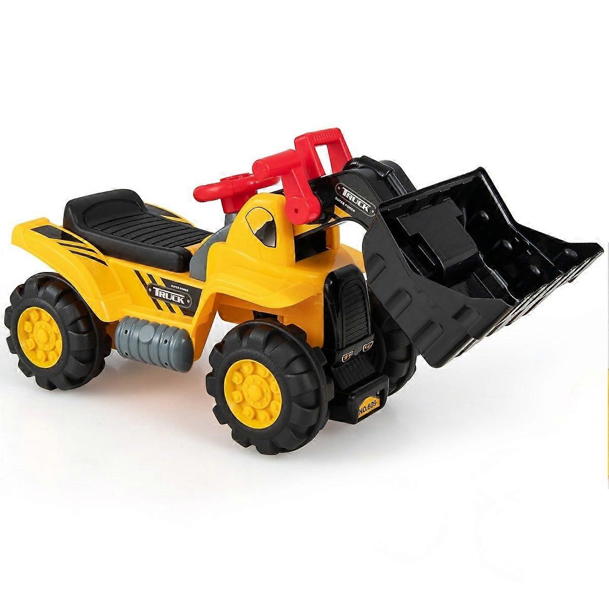 Seat Excavator with Built-in Storage Compartment Kids Digger with 4 Sound Buttons Digging Toy