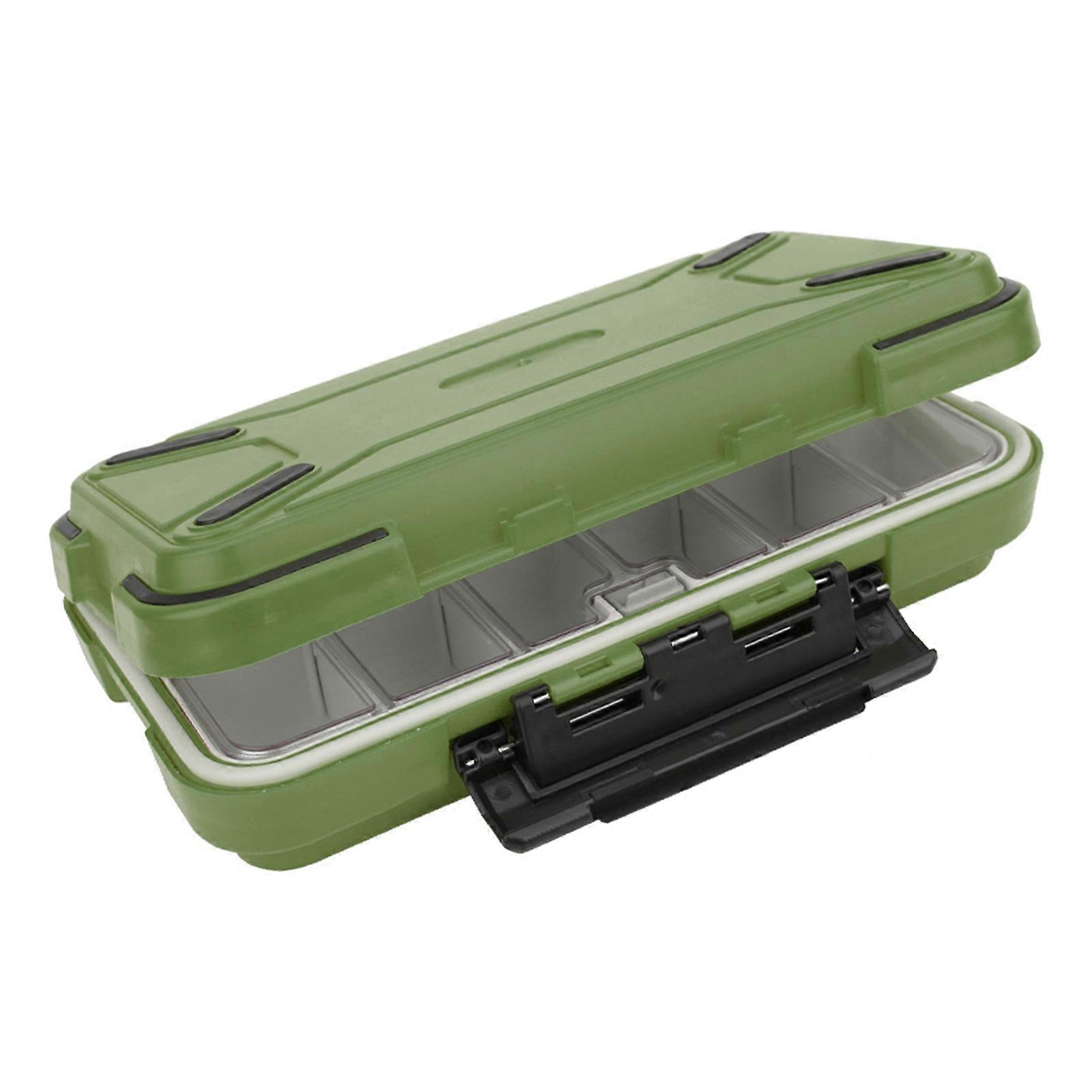 Waterproof ABS Fishing Tackle Box Bait Lures Hooks Organizer Container Accessories Storage Box Green