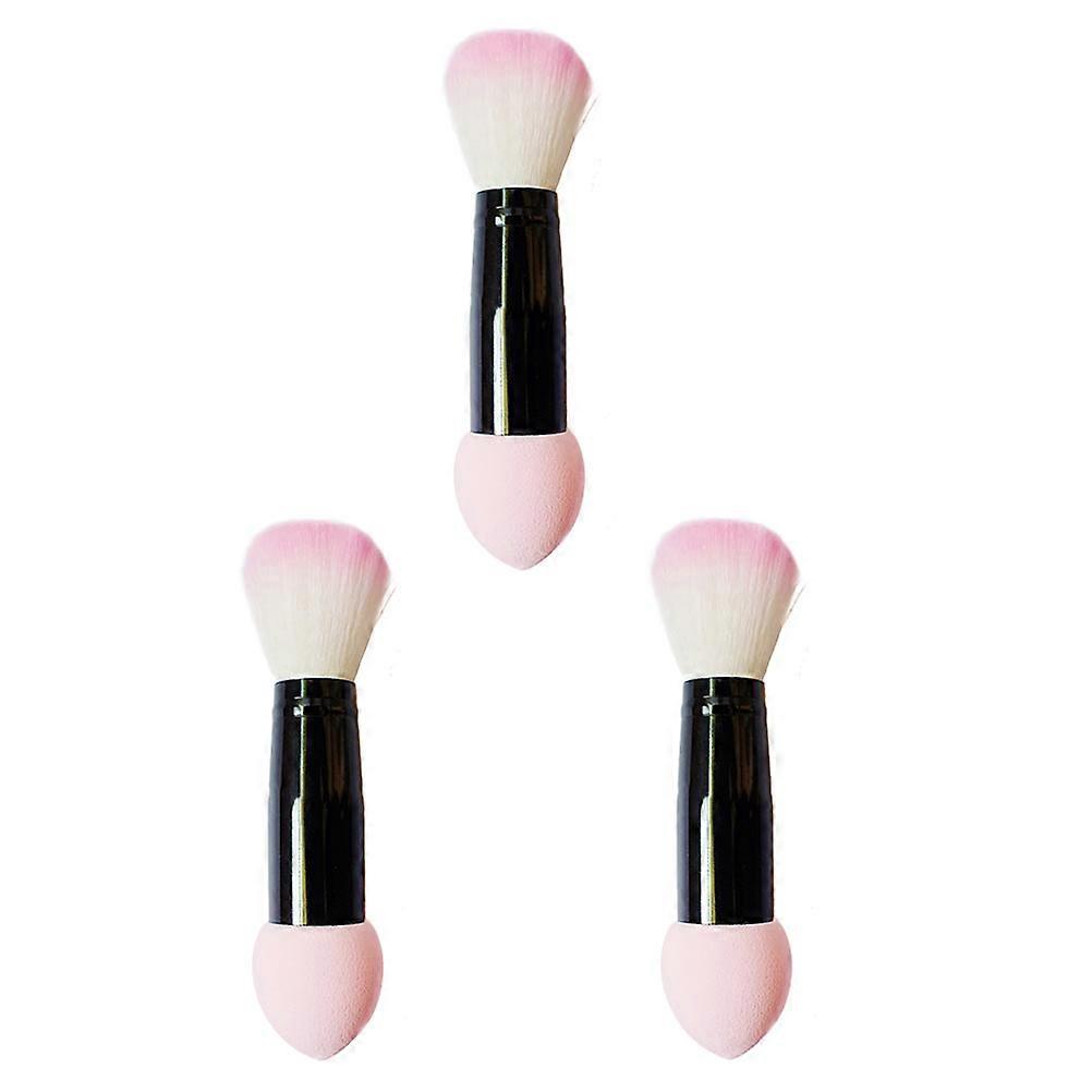 Double-Ended Makeup Brush Professional Foundation Application For Daily Makeup 3Pcs