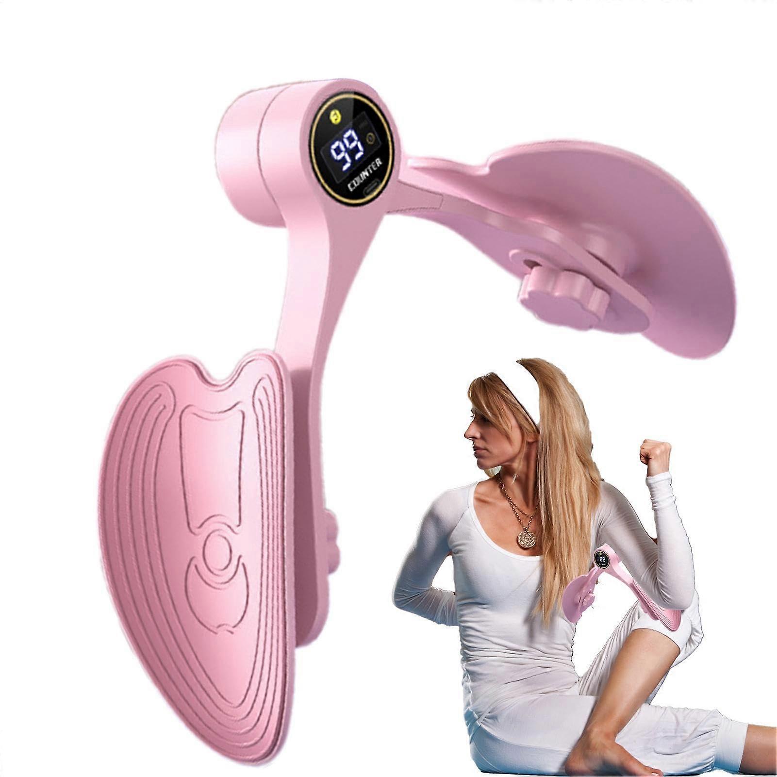 Pelvic floor exerciser, strengthen pelvic floor, 360degree rotation hip trainer smart screen display pink