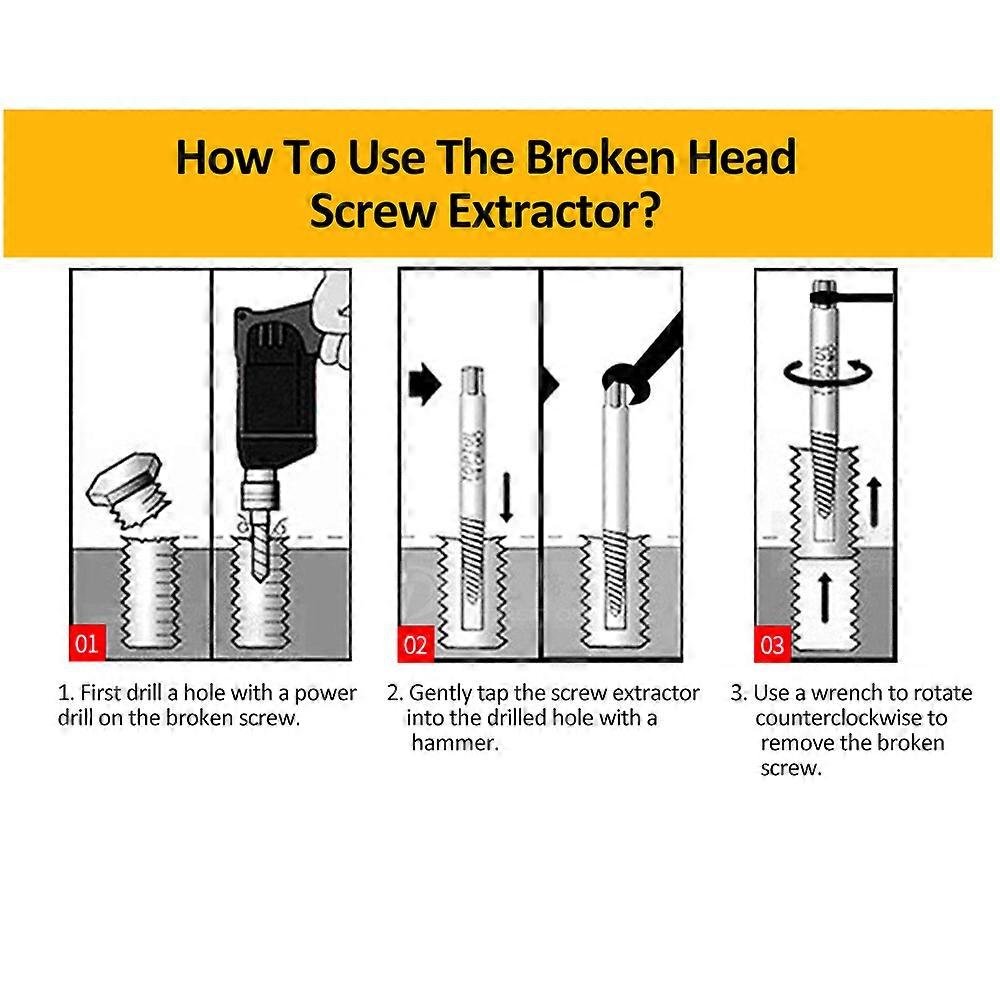 8 Pcs Damaged and Stripped Screw Extractor Set, Broken Bolt Extractor and Broken Water Pipe Remover Set, Ideal Left Hand Spiral Removal Tool Kit with