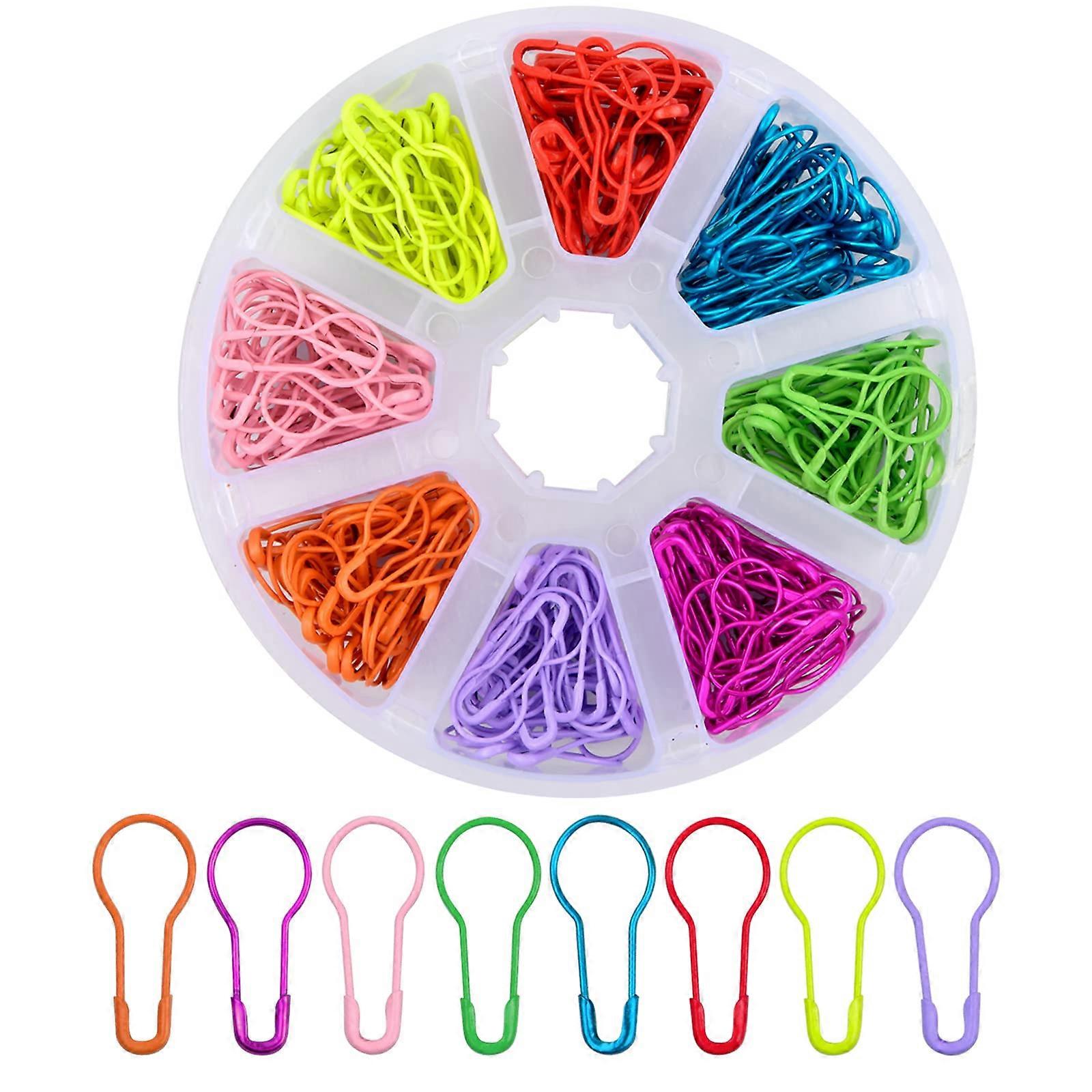 Pack of 320 Mini Light Bulb Safety Pins, 8 Colors Metal Gourd Pins, Stitch Markers, Pumpkin Pins for DIY Crafts