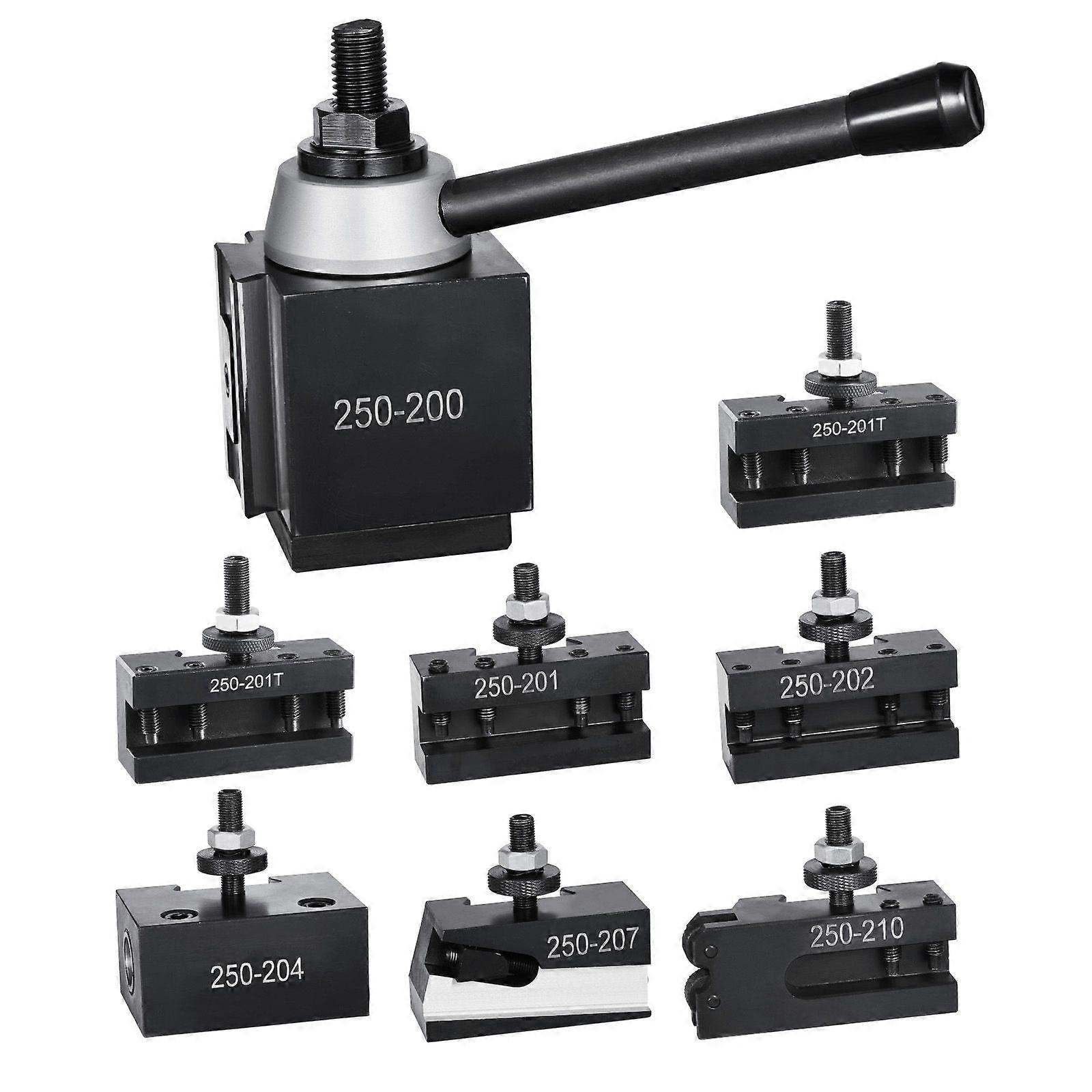 Quick Change Tool Post Set, 8 Pcs, Includes Lathe Tool Holders, Wedge Type Tool Post, for Mini Lathe & Metal Lathe 10"-15" Swing