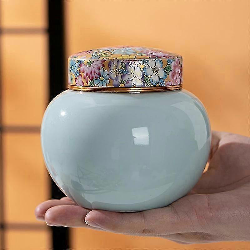 エナメルセラミックペット火葬ジャー、犬と猫の記念碑用合金蓋付き、容量500ml、2つのスタイル