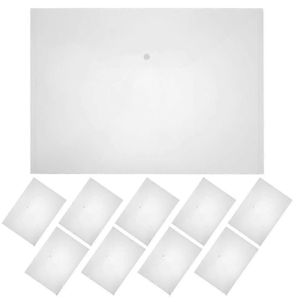 20pcs Transparent File Folders Plastic Document Storage Bags (A3)