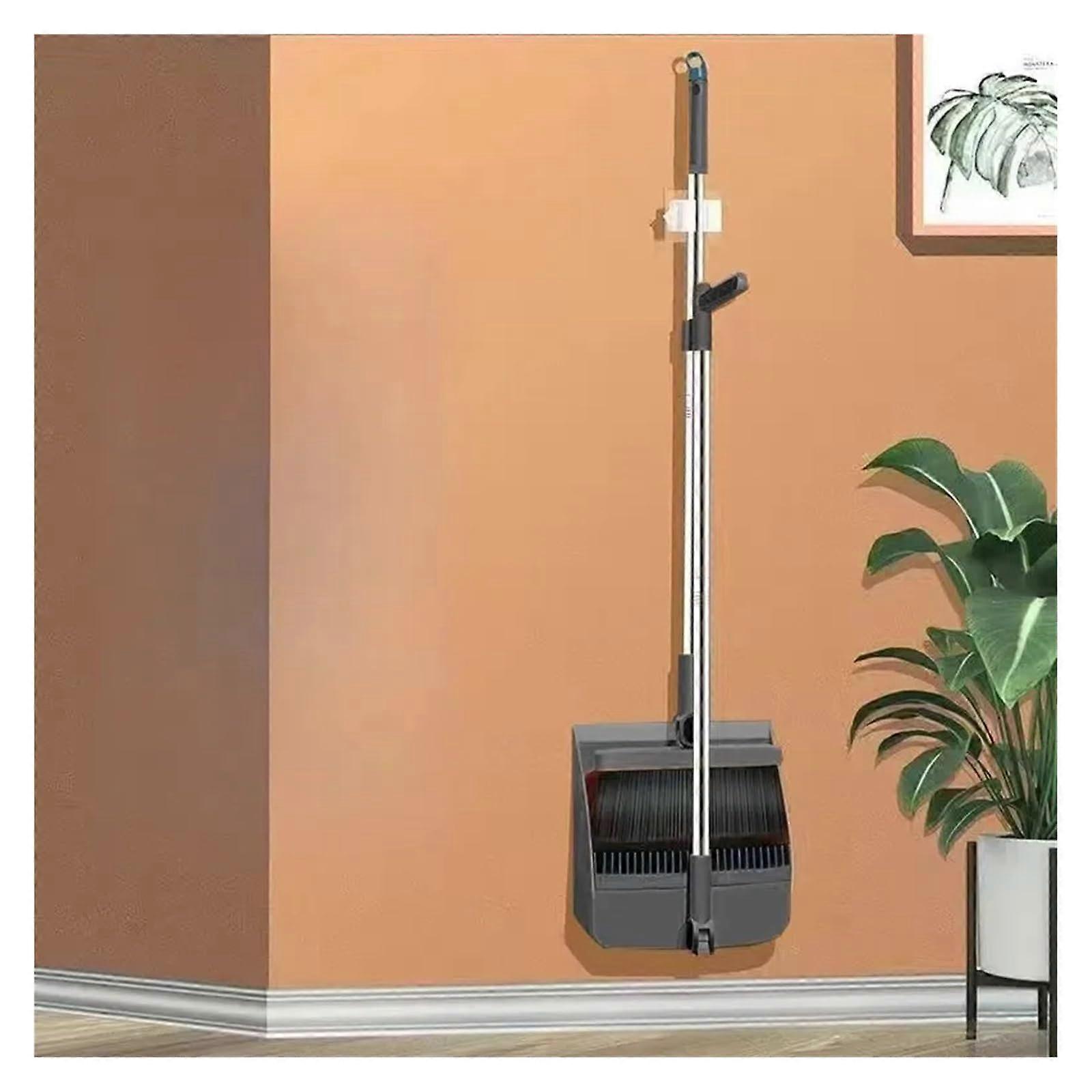 Besen set household broom broom dustpan set brush head sweeping broom individual sweeping broom foldable trash shovel broom (Light Grey)