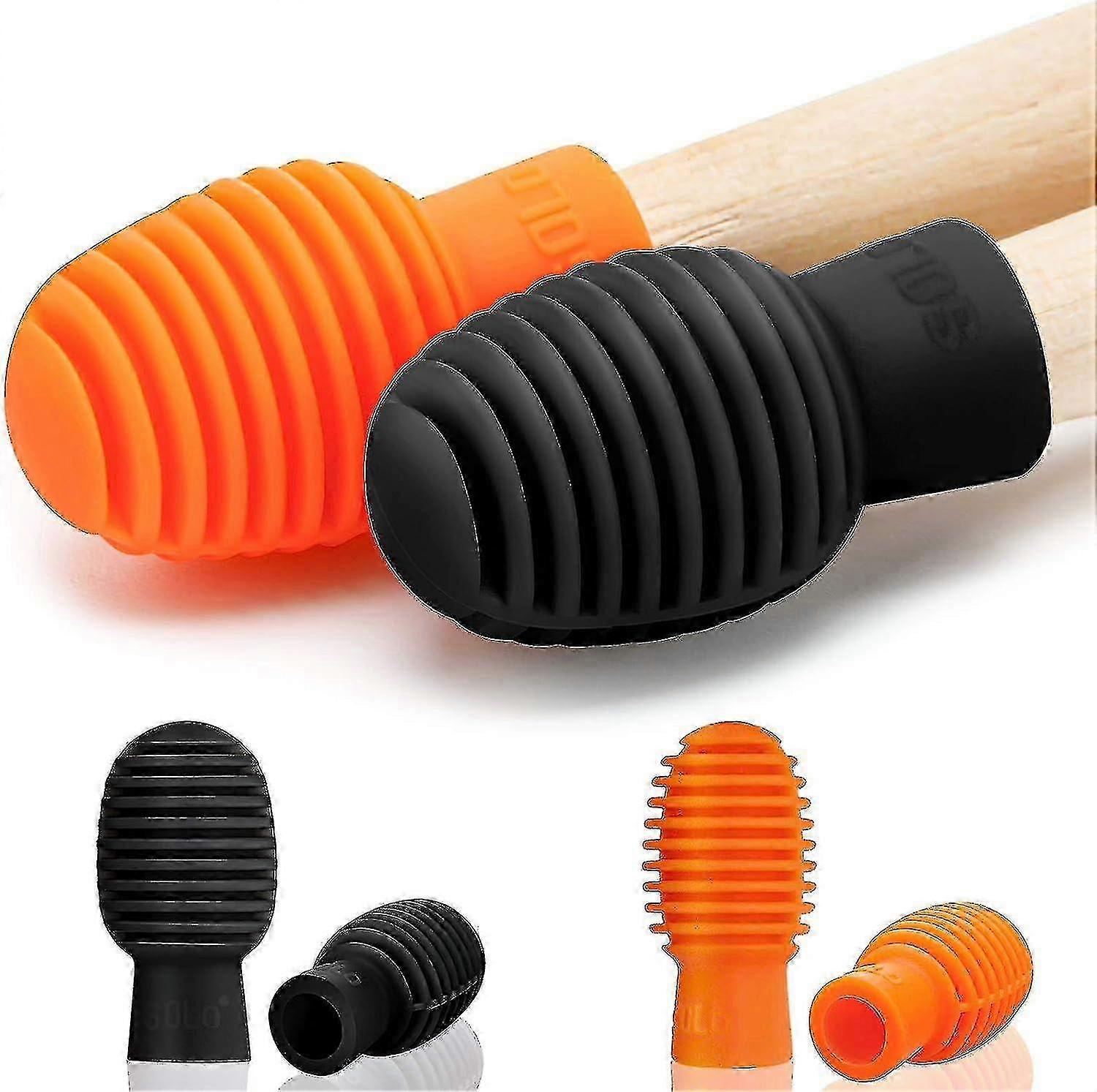 4 Pieces Drum Mute Dampener Silicone Drumstick Silent Practice Tips Percussion Accessory Musical Instruments Accessory
