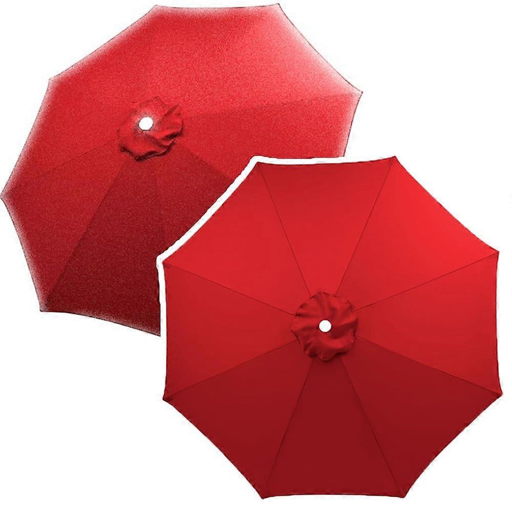 Red Market Umbrella Replacement Canopy 350cm Sunshade Cover For Pool Backyard Lawn Red