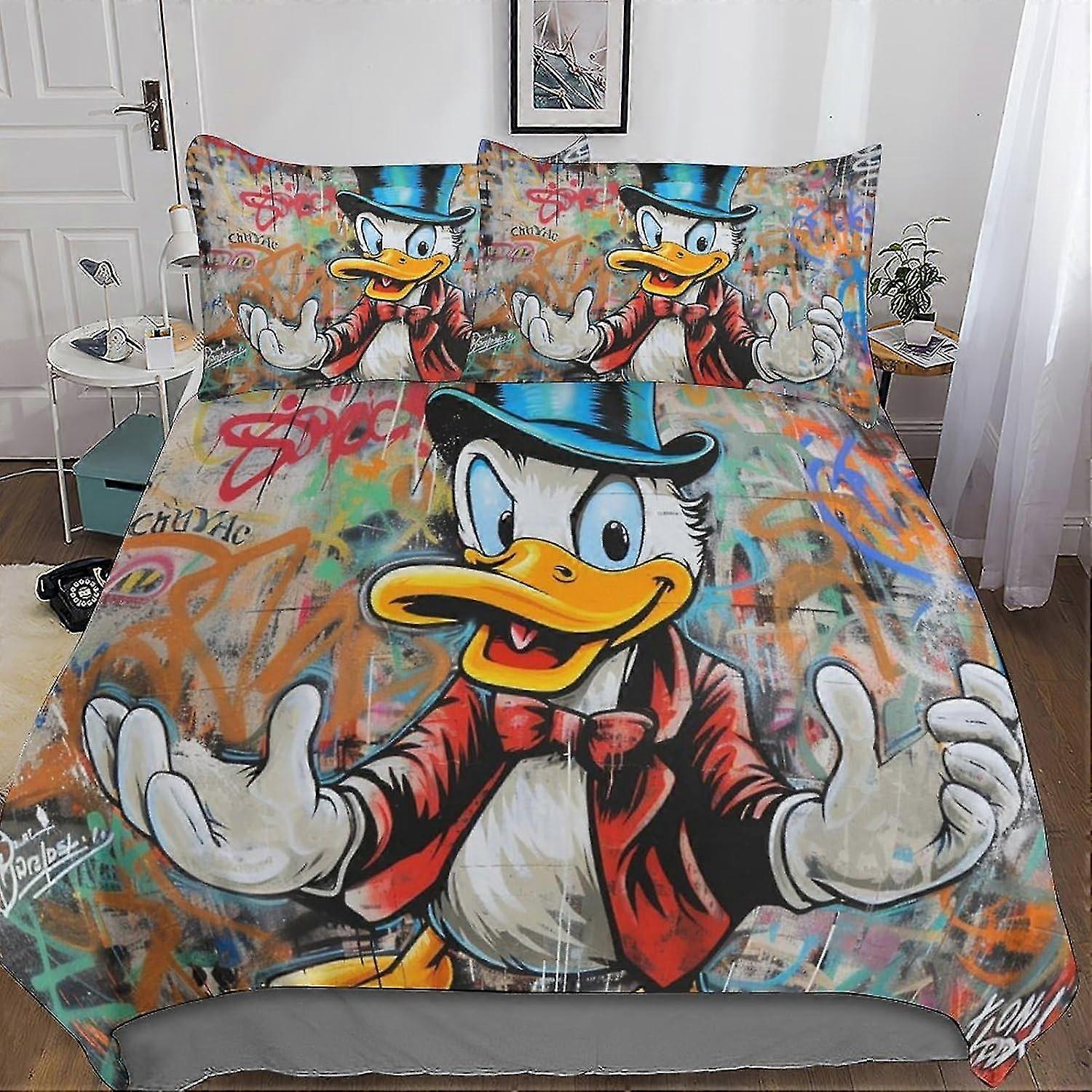 Vibrant 3D Print Duvet Cover Set with Hidden Zipper Closure - Microfiber Cartoon Bedding Set Suitable for Boys