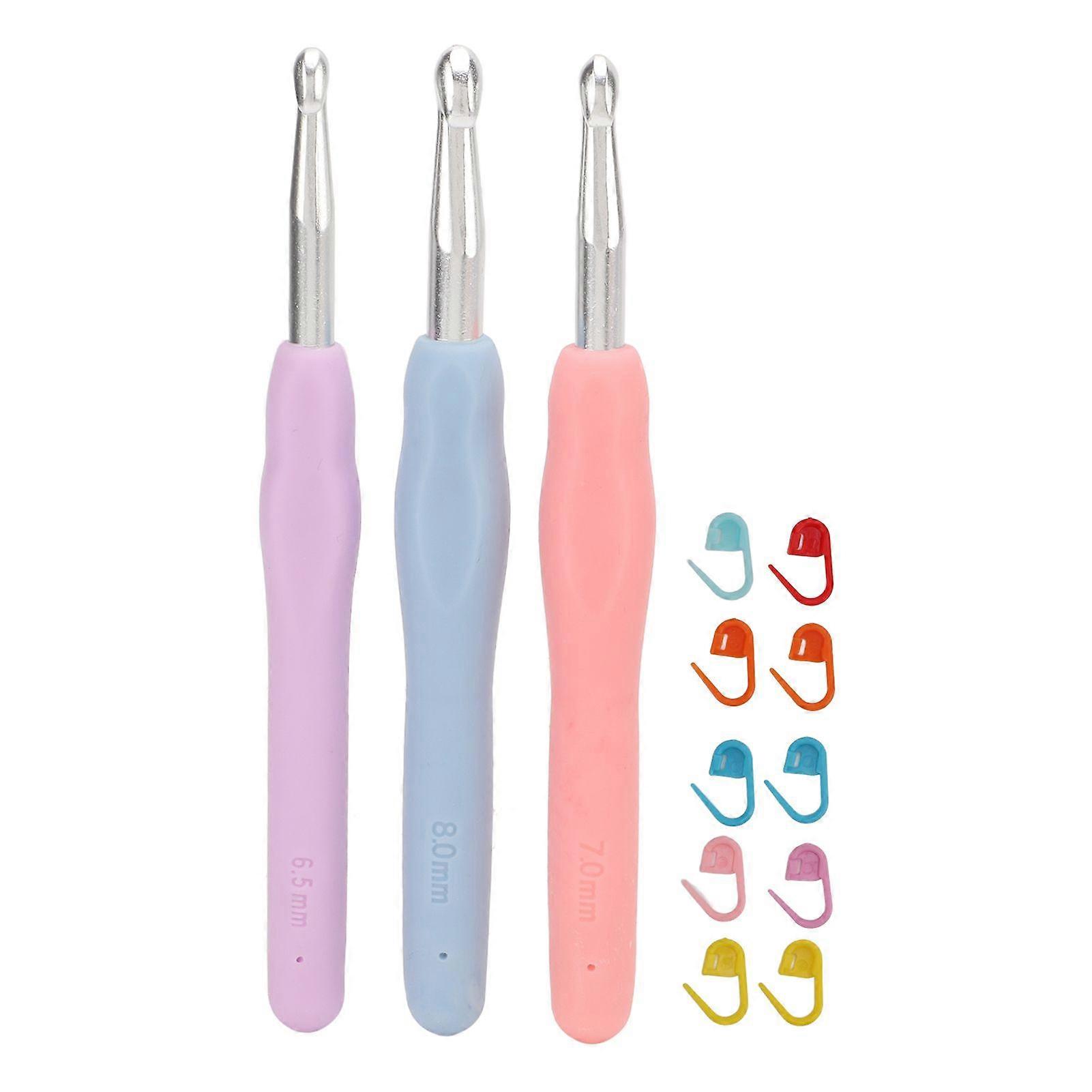 2025 Latest Model  3PCS Crochet Hook Set Multi Colored Ergonomic Design Soft
