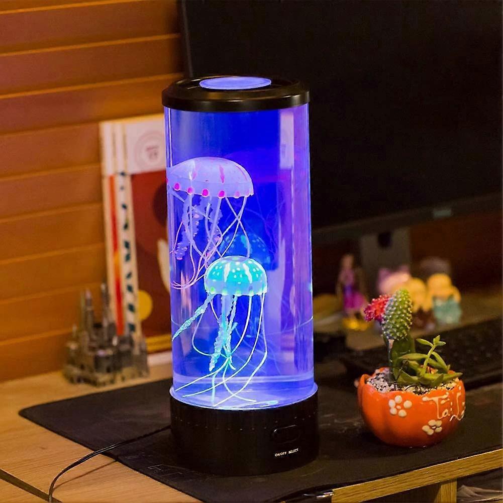 USB Jellyfish Lava Lamp LED Colour Changing With 7 Colours, USB Powered Night Light Mood Lamp For Children 10.5 cm