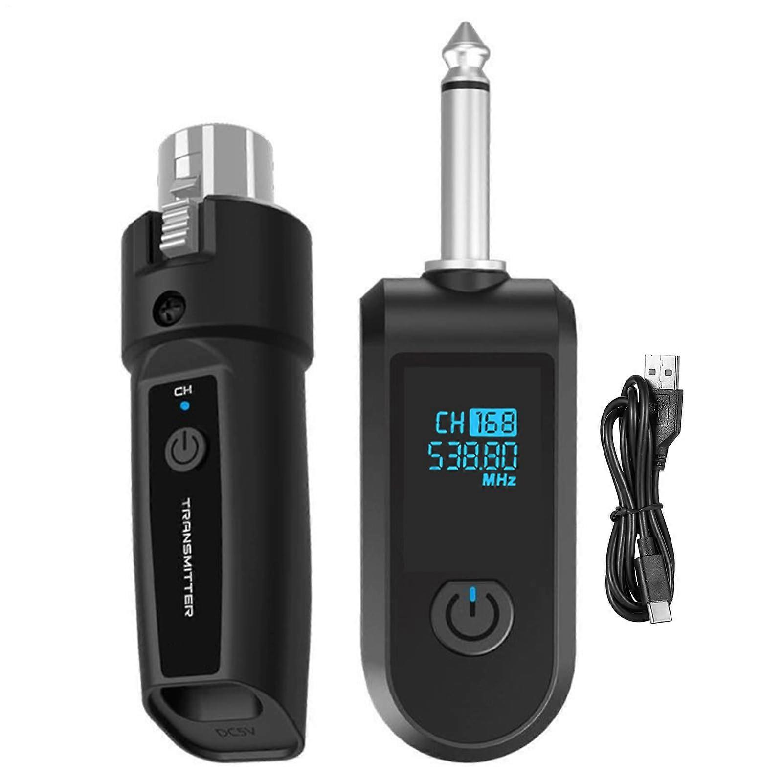 Wireless Microphone Receiver | Portable Sender for Mixer Karaoke Singing - Model A with Mixer Adapter