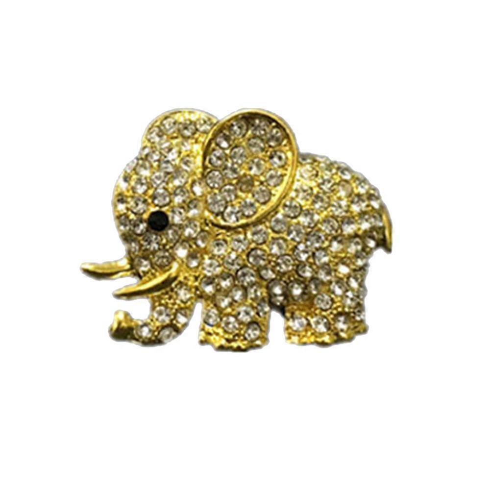 Car Aromatherapy Clip Diamond Crystal Elephant Styling Hot for Car Use Golden 5.5 x 4.5 x 4 Cm Air Freshener 1Pcs